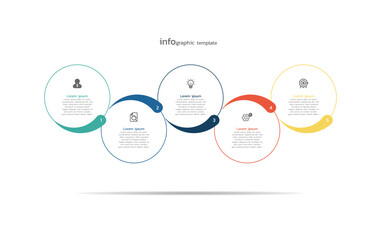 Vector business infographic background design template with 5 steps