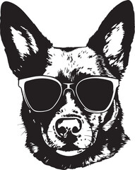 Dog in a sun glasses Vector Illustration, SVG