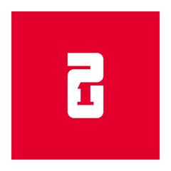 21 - logo, design element or icon. Number 1 inside number 2. Number Twenty one - Logotype.