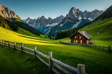 Foto op Canvas alpine meadow in the mountains generated ai © kashif 2158