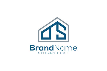 Letter D N S building logo design vector template