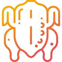 chicken gradient line icon