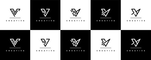 Letter V set Logotype vector designs
