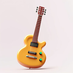 3d isolated illustration of guitar