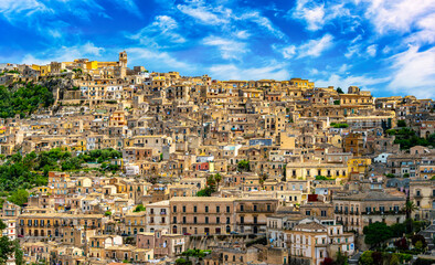 Architecture of Modica in Val di Noto, southern Sicily, Italy
