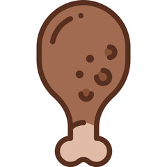 chicken leg two tone icon