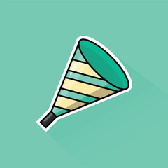 Illustration Vector of Light Green party Trumpet in Flat Design