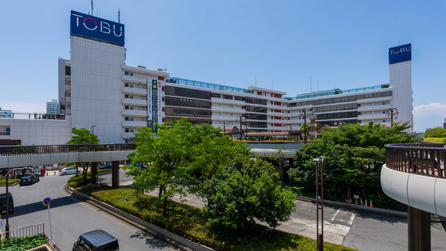 Funabashi, Chiba, Japan - June 2023: Funabashi station and its vicinity.