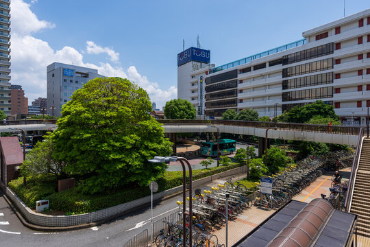 Funabashi, Chiba, Japan - June 2023: Funabashi station and its vicinity.