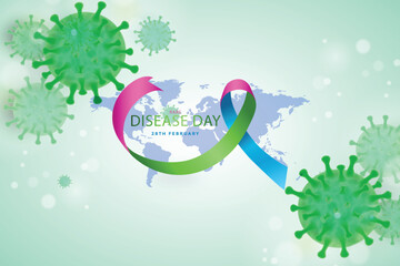 Free vector realistic rare disease day background