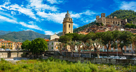 Fototapeta na wymiar View of Dolceacqua in the Province of Imperia, Liguria, Italy