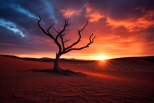 photo of sunset on the desert