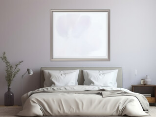 Mockup Frame In Simple Bedroom Background , Mockups Design 3D, HD