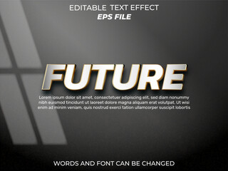 future text effect, font editable, typography, 3d text. vector template
