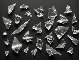 background of transparent matte debris on black. generative ai