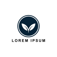 Obraz premium leaf circle logo flat design isolated white background