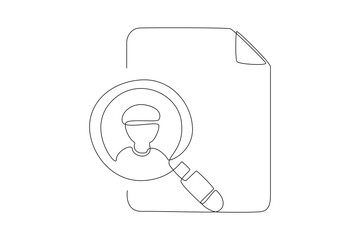 Continuous one line drawing Recruitment Process concept. Single line draw design vector graphic illustration.