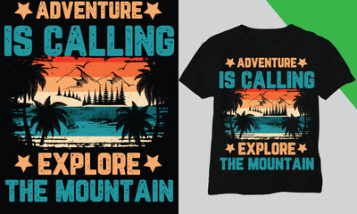 Mountain t-shirt design, camping t-shirt design, Mountain calling t-shirt design,