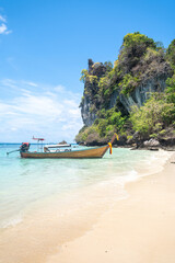 Fototapeta na wymiar views of maya bay beach in phi phi islands, thailand