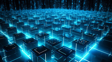 Obraz premium abstract digital ai future technology , hitech background, minimal design concept, generative ai