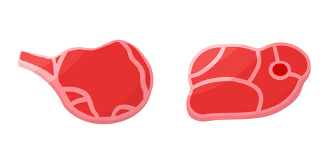 meat raw fresh red steak icon elements