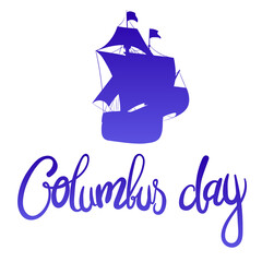 Columbus day. Illustration on transparent background