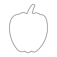 sweet bulgarian pepper kitchen line icon element