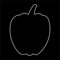 sweet bulgarian pepper kitchen line icon element