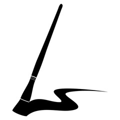 black brush isolated on white vector
