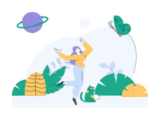 Vector internet operation illustration of people exercising and running healthy
