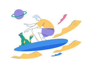 Vector internet operation illustration of people exercising and running healthy
