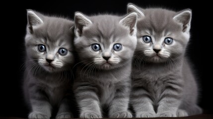 Three cute lazy kittens.AI generated. 