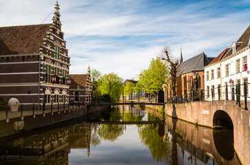 Amersfoort city, monumental and historic city center. Holland.
