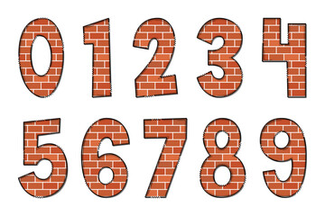 Handcrafted Under Construction Numbers. Color Creative Art Typographic Design