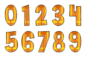 Handcrafted Under Construction Numbers. Color Creative Art Typographic Design