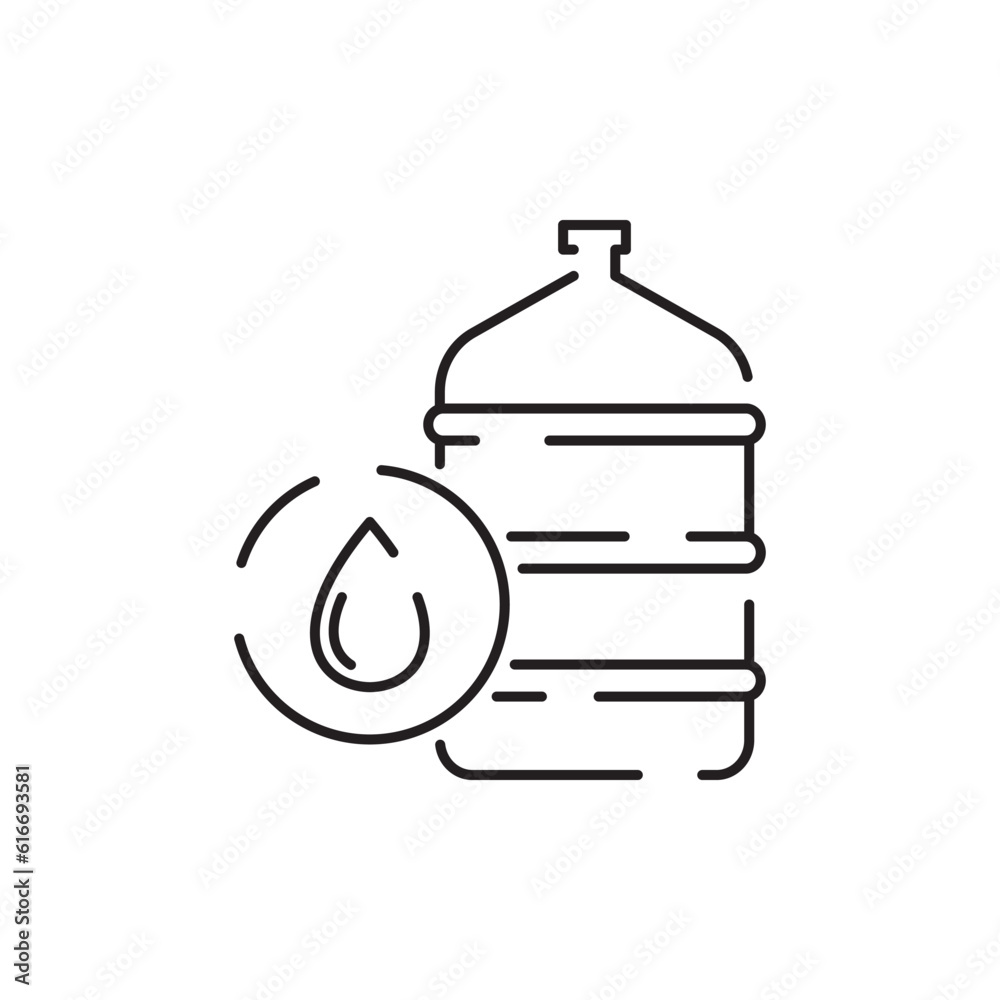 Wall mural water line icon. Drop liquid drink vector pictograms isolated on a white background