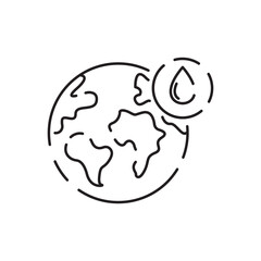 Icon line water. Drop liquid drink. Purification, pollution, healthy vector pictograms isolated on a white background
