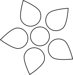 Simple Outline Flower Icon on white background. Best For Logo Design, clipart and KDP