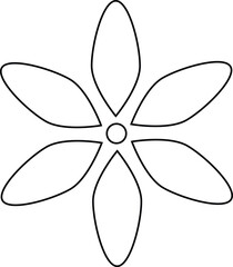 Simple Outline Flower Icon on white background. Best For Logo Design, clipart and KDP