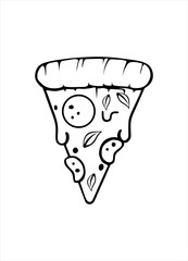 Simple pizza outline vector