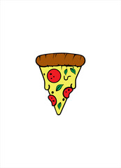 Simple flat pizza icon design