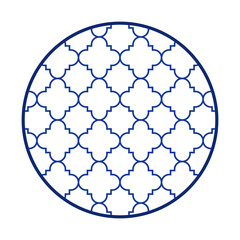Porcelain plate with traditional blue on white design in Asian style. design pattern for background, plate, dish, bowl, lid, tray, salver, vector illustration art embroidery. arabesque pattern plate.