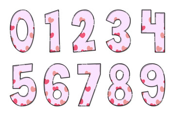 Handcrafted Lovely Numbers. Color Creative Art Typographic Design