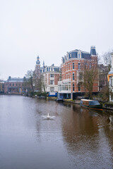 City monumental canal houses Amsterdam