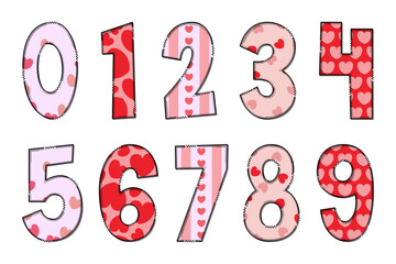 Handcrafted Lovely Numbers. Color Creative Art Typographic Design