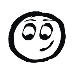 Smile icon vector. Face emoticon sign joy