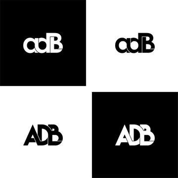 adb lettering initial monogram logo design set