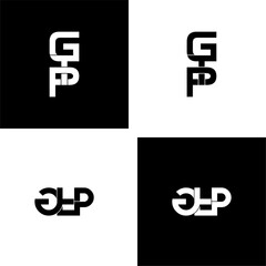 gtp initial letter monogram logo design set