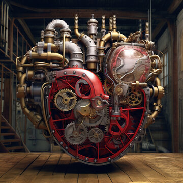 Abstract image of a mechanical heart