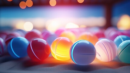 a group of colorful balls. Generative AI Art.
